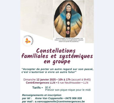 Constellations familiales et systémiques le dimanche 12 janvier 2025