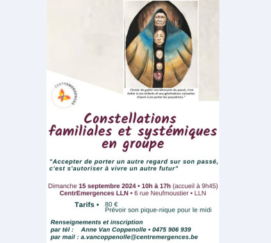 Constellations familiales et systémiques le dimanche 15 septembre